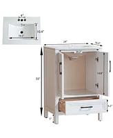 Casainc Fully Assembled 24" Freestanding Single Bathroom Vanity with Top