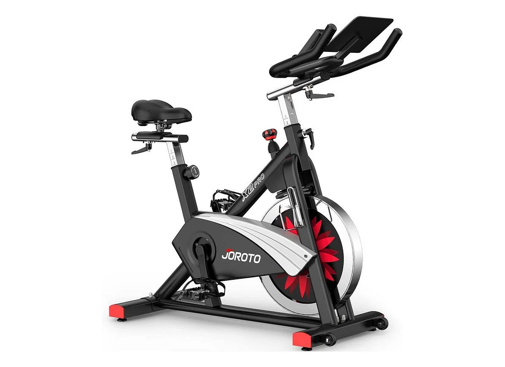 Joroto X2|X2PRO Exercise Bike, X4S Bluetooth Stationary Indoor Cycling Bike with Readable 100 Levels Magnetic Resistance, Plus 12.6 inch Tablet Bracke