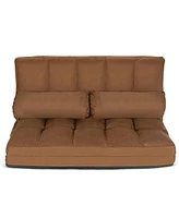 6-Position Foldable Floor Sofa Bed with Detachable Cloth Cover