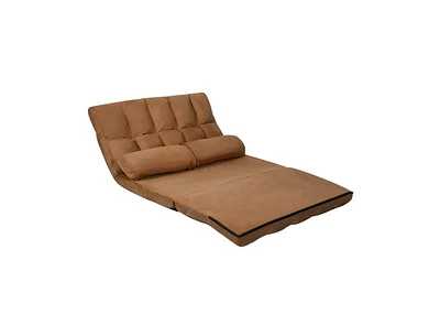 6-Position Foldable Floor Sofa Bed with Detachable Cloth Cover