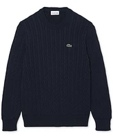 Lacoste Men's Regular-Fit Cable-Knit Crewneck Sweater
