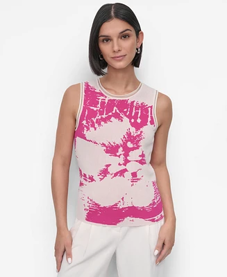 Dkny Petite Floral Sweater-Knit Tank