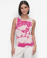 Dkny Petite Floral Sweater-Knit Tank