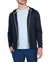 Tailorbyrd Men's Perforated Mesh Hooded Performance Full Zip