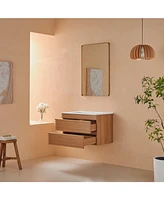Casainc 30" Wall Mounted & Floating Single Vanity with Ceramic Sink