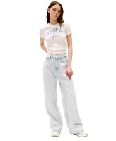 Tommy Jeans Women's Slim-Fit Ribbed Americana Graphic T-Shirt
