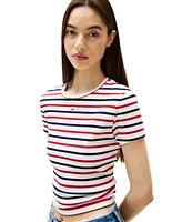 Tommy Jeans Women's Slim Essential Ribbed Badge T-Shirt
