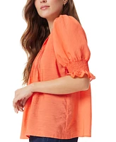 Sam Edelman Women's Marlie Pleated Short-Sleeve Blouse