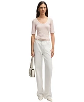 Boss by Hugo Boss Women's Ribbed Scoop-Neck T-Shirt