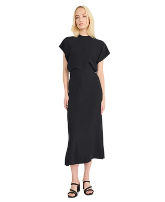 Luxely Women's Draped Dolman-Sleeve Midi Dress