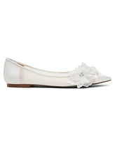 Betsey Johnson Women's Gray Floral Mesh Flats