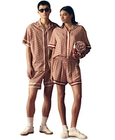 Lacoste Men's Relaxed-Fit Geo-Pattern Stripe Woven Shorts
