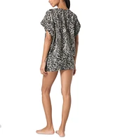 Michael Kors Women's Printed V-Neck Caftan Cover-Up Dress