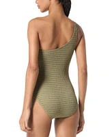 Michael Kors Women's Crochet One-Shoulder One-Piece Swimsuit