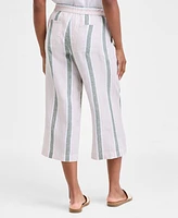 Charter Club Women's Pull-On High-Rise Linen Pants, Exclusively at Macy's