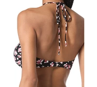 Michael Kors Women's Printed Halter Bandeau Bikini Top