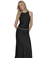 Dkny Women's Chain-Belt Sleeveless Midi Dress