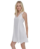 Dkny Petite V-Neck Mini A-Line Dress