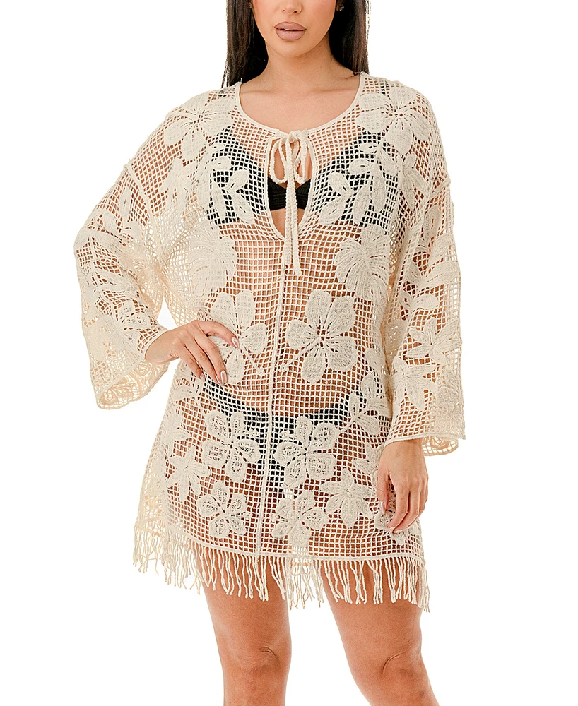 Marcus Adler Women's Crochet Swim Cover-Up Dress