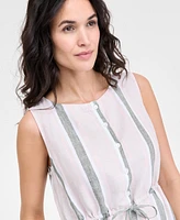 Charter Club Women's 100% Linen Striped Midi Dress, Exclusively at Macy's
