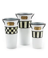 Mackenzie-Childs Spectator Galvanized Flower Buckets, Set of 3