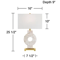 Possini Euro Mavi 25 1/2" Modern Alabaster Marble Stone Table Lamp - Possini Euro Design
