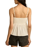 Lucky Brand Women's Cotton Ruched Corset Cami Top
