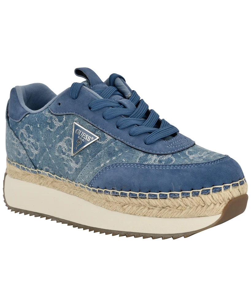 Guess Women's Stefen Lace-Up Platform Espadrille Sneakers