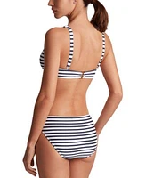 Lauren Ralph Lauren Womens Striped V Neck Bikini Top Ring Hipster Bikini Bottoms