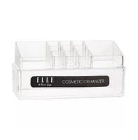 Stackable Cosmetic Organizer with 11 Compartments & Drawer Section, Clear Acrylic Vanity Organizer for Skincare, Lipsticks and Other Cosmetics