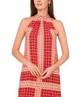 Vince Camuto Women's Tile-Print Sleeveless Halter Maxi Dress