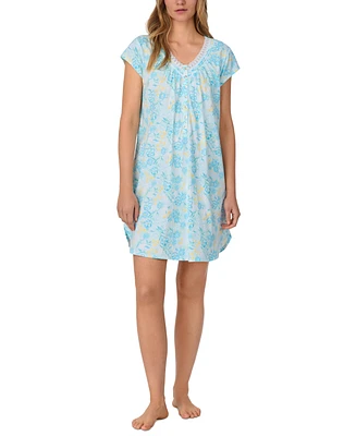 Eileen West Women's Short-Sleeve Floral Sleepshirt