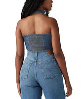 Levi's Women's Bria Cotton Denim Corset Cropped Top