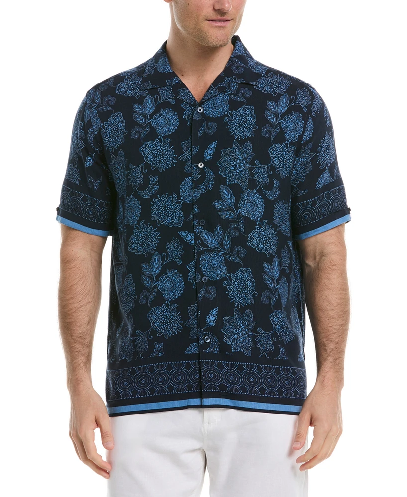 Cubavera Men's Classic-Fit Textured Paisley Button-Down Camp Shirt