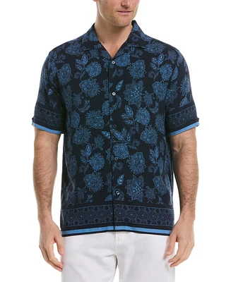 Cubavera Men's Classic-Fit Textured Paisley Button-Down Camp Shirt