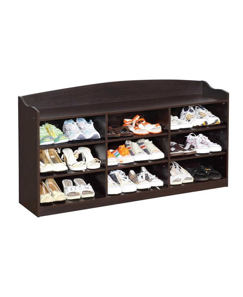 Wood Shoe Rack with 9 Cubbies – Timeless Design with Beautiful Wood Grain