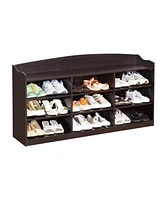 Wood Shoe Rack with 9 Cubbies – Timeless Design with Beautiful Wood Grain