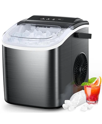 Cowsar 26 Pound Portable Countertop Ice Maker, 9 Bullet Cubes 6 Mins, Self-Cleaning