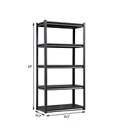 63"H 5 Tier Metal Shelves for Storage Garage Shelving 2000LBS Heavy Duty Storage Shelves Adjustable Garage Shelf Industrial Shelving Unit Storage Util