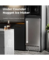 Cowsar 70 lbs，Built-In Nugget Ice Maker, Drain Pump, 24H Timer, Self-Cleaning, Double Baskets