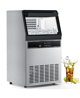 Cowsar 100lbs Self-Cleaning Commercial Ice Maker, Cube Ice, Led Display, 45 Cubes, Auto Water