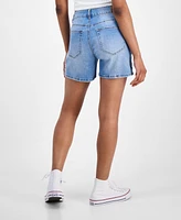 Gogo Jeans Juniors' Embroidered-Bow Denim Shorts