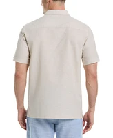 Cubavera Men's Classic-Fit Engineered Stripe Panel Linen Blend Button-Down Shirt