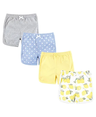 Hudson Baby Girls Shorts Bottoms 4-Pack, Lemons, 9-12 Months