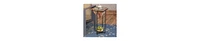 Pyramid Wooden Side Table – Cross Metal Base for a Modern Look