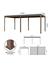 Mondawe 10x20FT Outdoor Aluminum Pergola Louvered