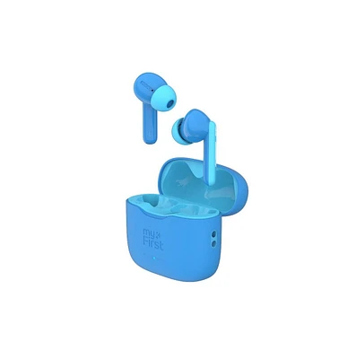 myFirst CareBuds – Wireless Bluetooth Earbuds for Kids, 85dB Volume Limit, Anti-Lost Strap, Built-in Mic, Touch Control, Easy Pairing, Long Pla