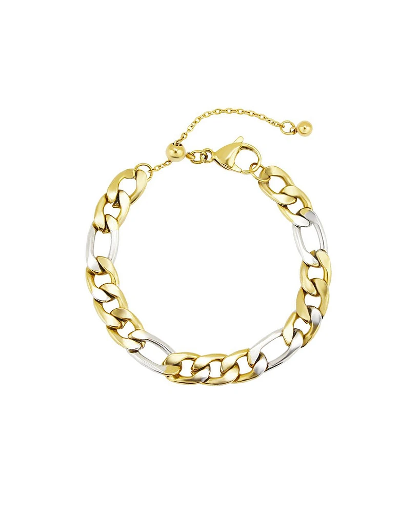 Two-Tone Chain Bracelet in Stainless Steel