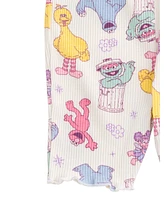Sesame Street Little Girls Ribbed T-Shirt and Shorts Outfit Set