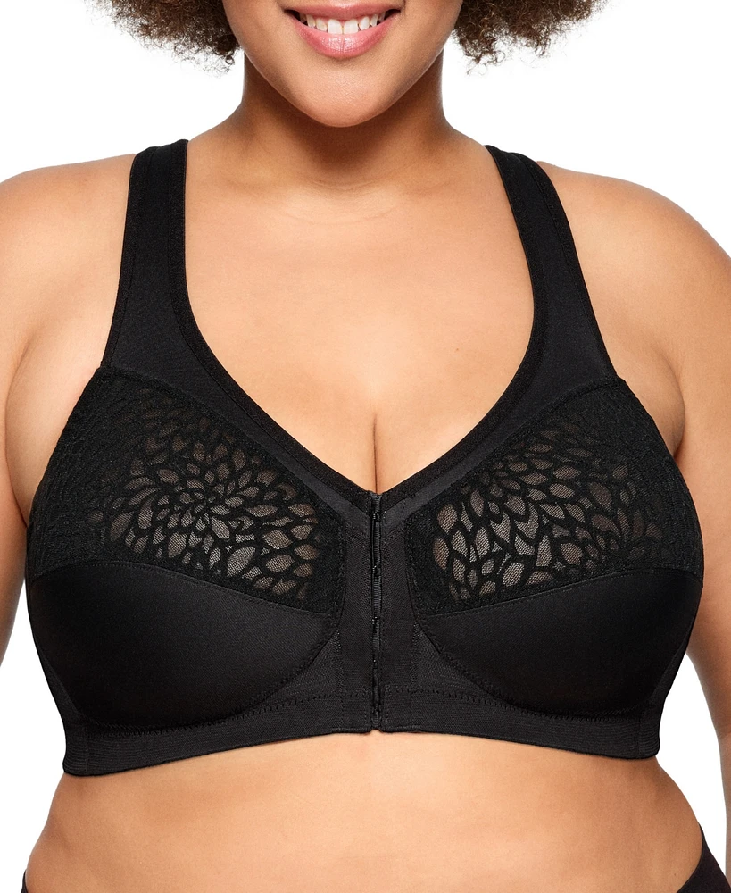 Glamorise Plus Magic Lift Front-Closure Racerback Wire Free Bra #1206